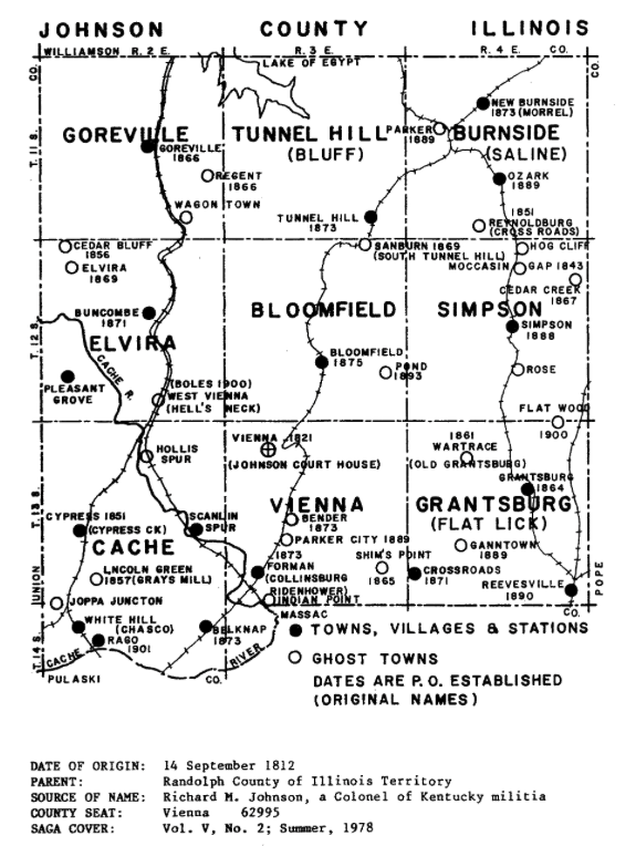 1812 Map of Johnson County, Illinois